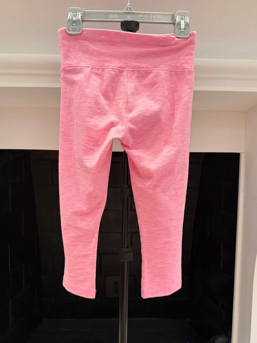 Justice Girls' Heathered Pink Heart Logo Crop Leggings-Girls 10